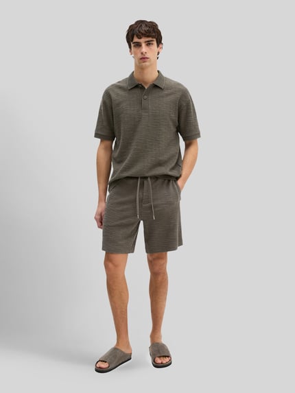 Marc O'Polo Relaxed Fit Poloshirt aus Baumwoll-Mix Dunkelbraun 1