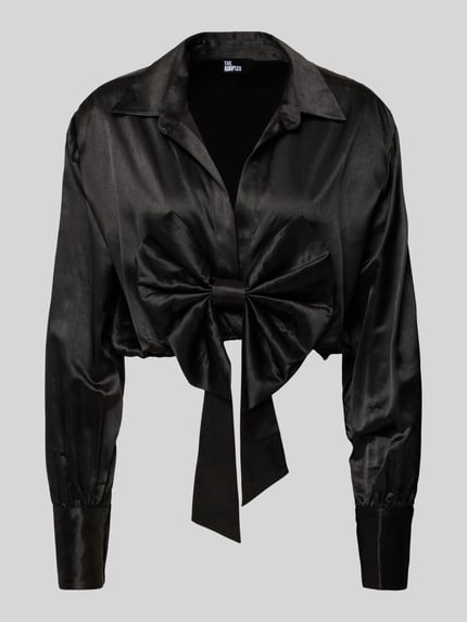 The Kooples Regular Fit Bluse mit Schleifen-Detail Black 2