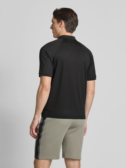 GUESS Activewear Regular Fit Poloshirt mit Reißverschluss Modell 'JAISS' BLACK 5