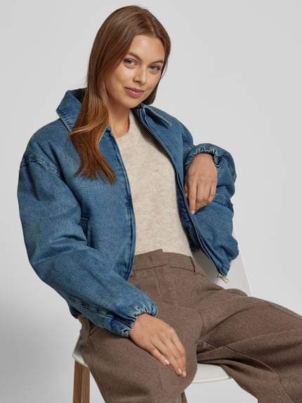 MANGO Jeansjacke mit Umlegekragen Modell 'IRENE' Jeansblau 3
