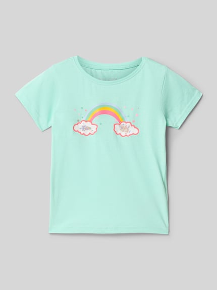 Blue Seven T-shirt z nadrukowanym motywem Jasnoturkusowy 1