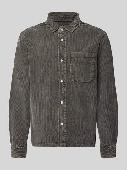Redefined Rebel Boxy Fit Freizeithemd aus Cord Modell 'WOOD' Graphit 1