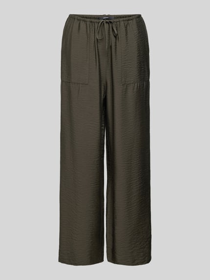 someday. Wide leg broek met verkort model, model 'Crinka' Donkergroen - 2