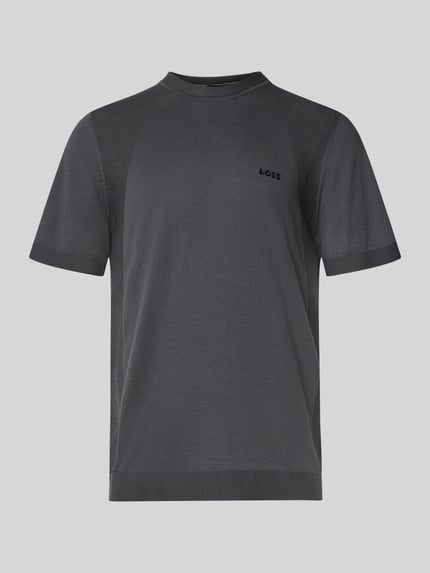 BOSS Green T-shirt o kroju regular fit z mieszanki bawełny model ‘MOMENTUM’ Ciemnoszary 2