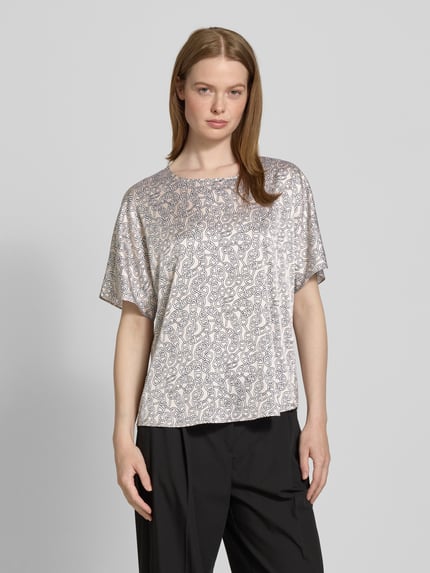 HERZENS Regular fit blouseshirt van zijdemix Beige - 4