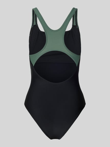 Arena slim fit badpak met logoprint model 'Control' Zwart - 3