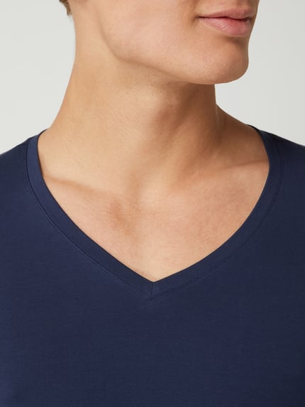 HANRO T-shirt met V-hals Donkerblauw - 2