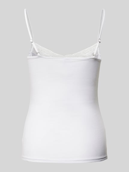 SKINY Slim Fit Trägertop mit Spitzenbesatz Weiss 3