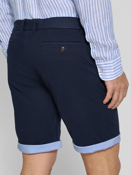 MCNEAL Slim Fit Shorts mit Gürtel Dunkelblau 3