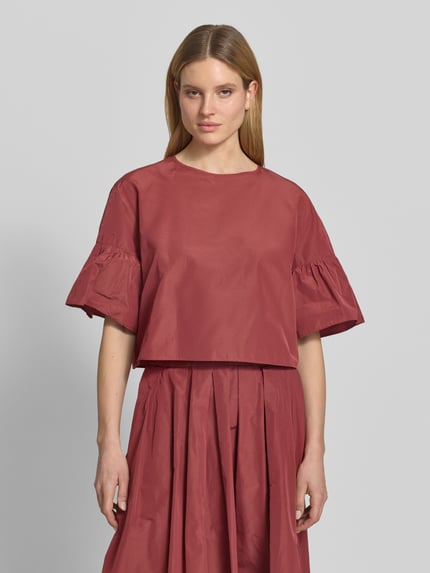 Weekend Max Mara Cropped Blusentop mit Baumwoll-Anteil Modell 'BREAK' Dunkelrot 4