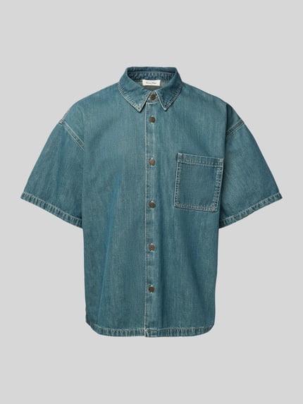 American Vintage Vrijetijdsoverhemd in denimlook, model 'OZYR' Donkerblauw - 2