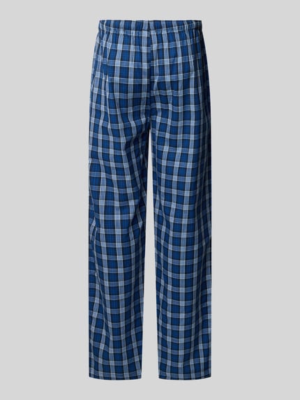 Produktfoto, Pyjama-Hose im Allover-Look mit Tunnelzug van GÖTZBURG 188, Puur katoen, regular fit, elastische band, tunnelkoord, blauw-wit geruit