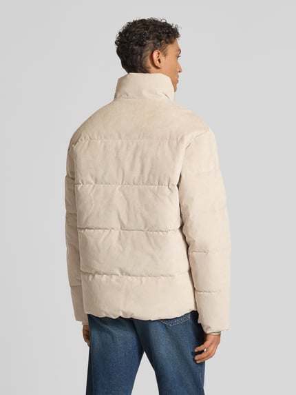 Tom Tailor Denim regular fit pufferjack van corduroy Beige - 5