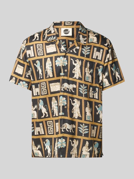 BOARDIES Regular fit vrijetijdsoverhemd met borstzak, model 'Mesopotamia' Zwart - 2