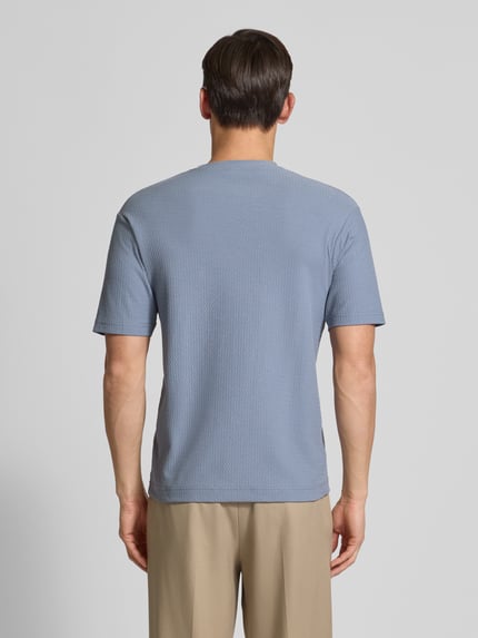 DRYKORN T-Shirt mit geripptem Rundhalsausschnitt Modell 'GILBERD' Blau 5