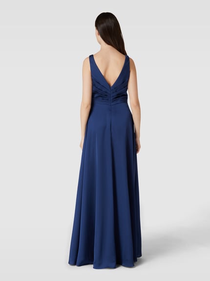 LUXUAR FASHION Abendkleid mit V-Ausschnitt Dunkelblau 5