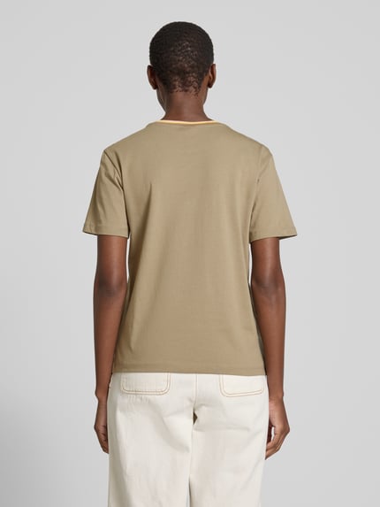Jake*s Casual T-Shirt mit geripptem Rundhalsausschnitt Lind 5