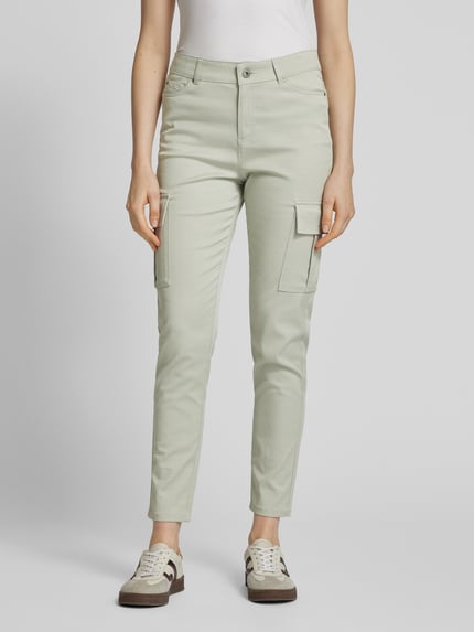 Christian Berg Woman Skinny fit cargobroek met riemlussen Rietgroen - 4