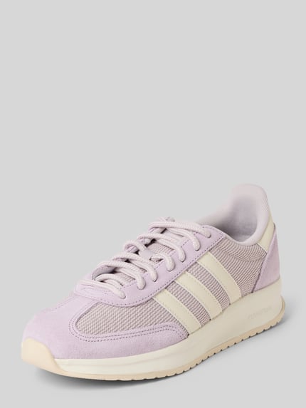 Produktfoto, Sneaker mit vetersluiting van adidas Sportswear, dames sneakers van leermix, afgeronde punt, labeldetail, structuurzool, hakhoogte 4 cm, schachthoogte 7 cm, schachtbreedte 6 cm, pastelpaars en crème tinten, gestructureerd oppervlak