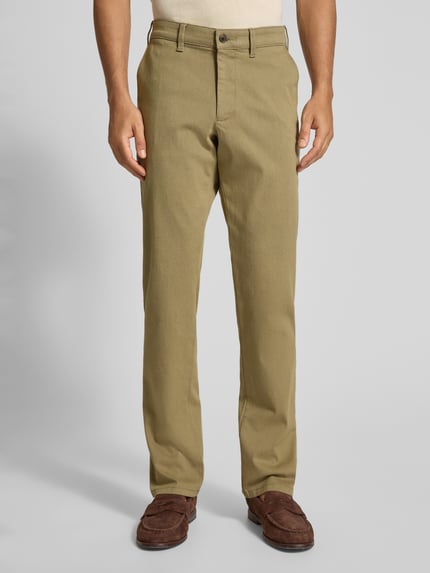 Christian Berg Men Spodnie o kroju regular fit z wpuszczanymi kieszeniami Khaki melanż 4