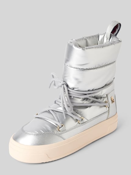 Tommy Hilfiger Veterlaarzen met labeldetail Zilver - 1