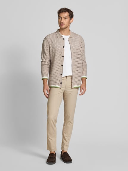 KnowledgeCotton Apparel Tapered Fit Chino mit Eingrifftaschen Modell 'TIM' Stein 1