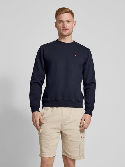 Napapijri Sweatshirt mit Label-Stitching Modell 'balis' Marine 4
