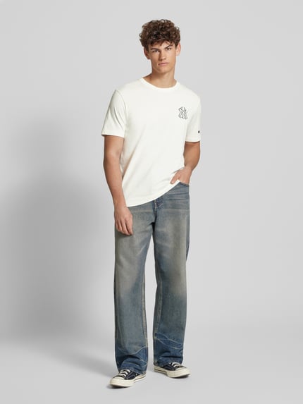 Champion T-shirt z detalem z logo Écru 1