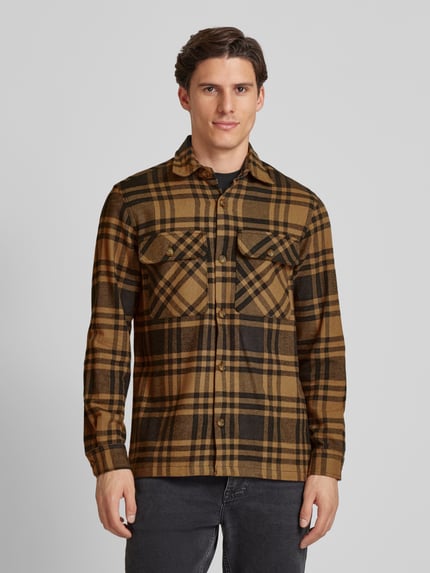 JACK & JONES Premium Slim fit overhemdjack met kentkraag, model 'RAYMOND' Middenbruin - 4