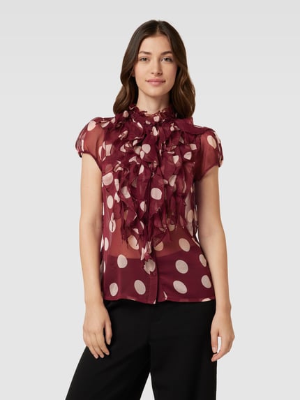 Saint Tropez Blouse met volants, model 'Lilja' Bordeaux - 4