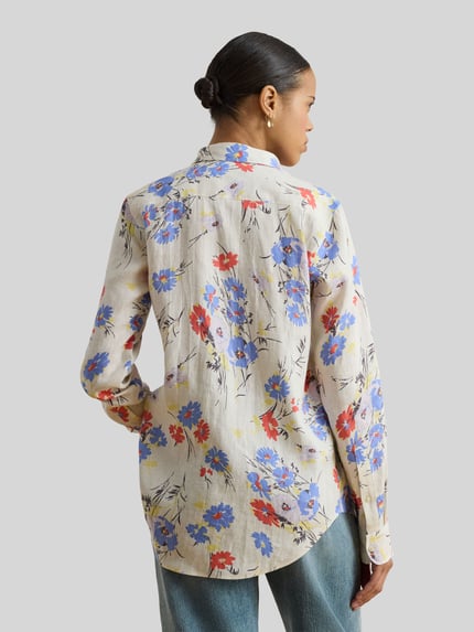 Lauren Ralph Lauren Bluzka koszulowa o kroju relaxed fit z czystego lnu Écru melanż 5