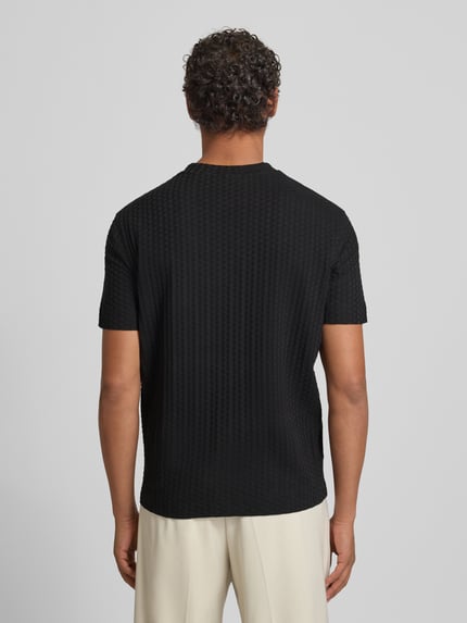 Emporio Armani T-Shirt mit geripptem Rundhalsausschnitt Black 5