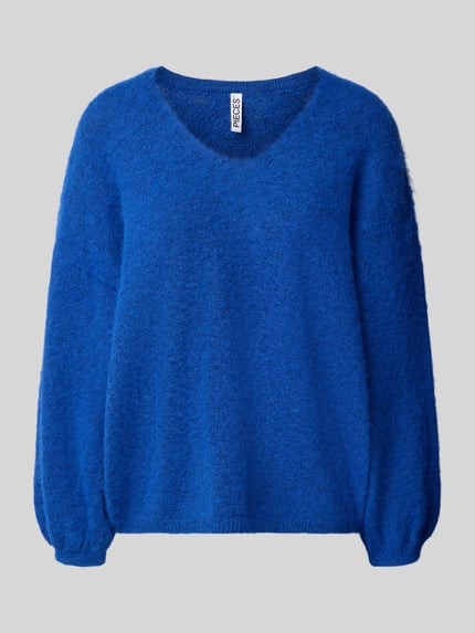 PIECES Pullover Modell 'PCALLIE' mit V-Ausschnitt Royal 2