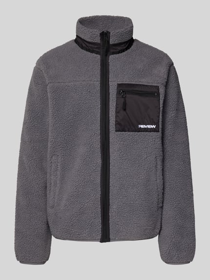 REVIEW Teddy-Jacke mit Stehkragen Dunkelgrau 2