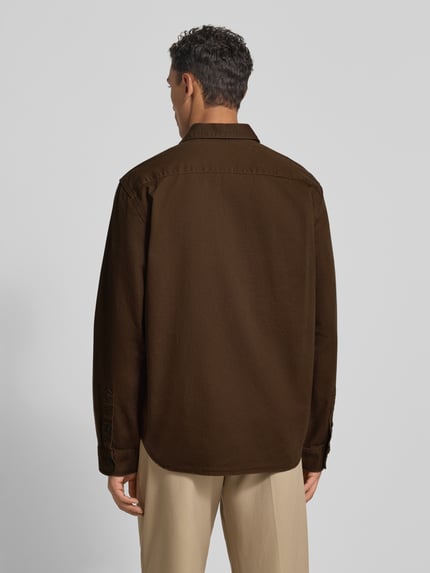 Selected Kurtka koszulowa o kroju regular fit z czystej bawełny model ‘TRAVIS’ Czekoladowy 5
