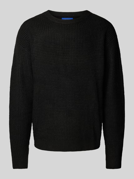 JACK & JONES Gebreide pullover met structuurmotief, model 'OLLIE' Zwart - 2