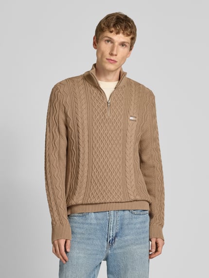 Tommy Jeans Regular Fit Strickpullover aus reiner Baumwolle Beige 4