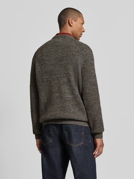 Barbour Strickpullover aus reiner Wolle Modell 'BARBOUR HORSEFORD' Oliv 5