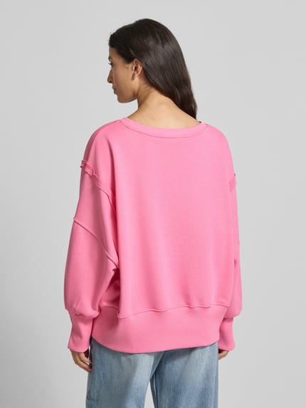 miss goodlife Oversized sweatshirt van puur katoen met statementstitching Roze - 5