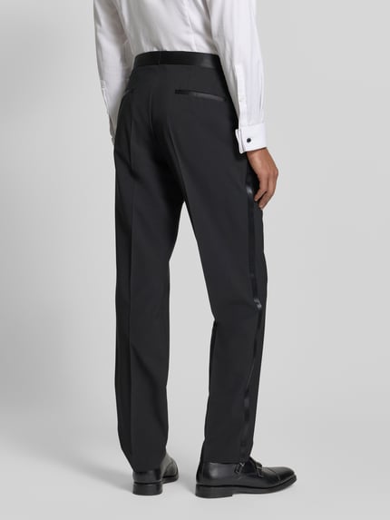 BOSS Regular fit pantalon van scheerwolmix, model 'LEON' Zwart - 5
