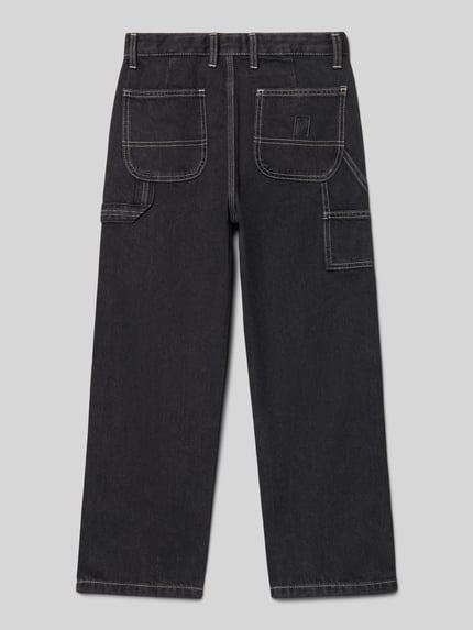 JACK & JONES Wide fit jeans met logopatch, model 'Alex' Zwart - 3