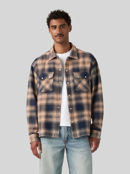 Levi's® boxy fit vrijetijdsoverhemd van puur katoen Camel - 4
