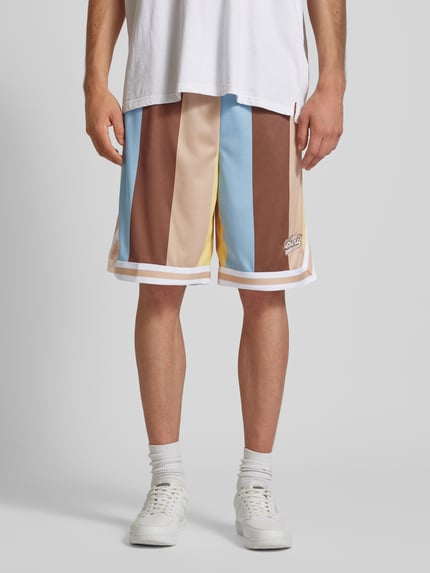Karl Kani Loose Fit Shorts mit Label-Stitching Hellbraun 4