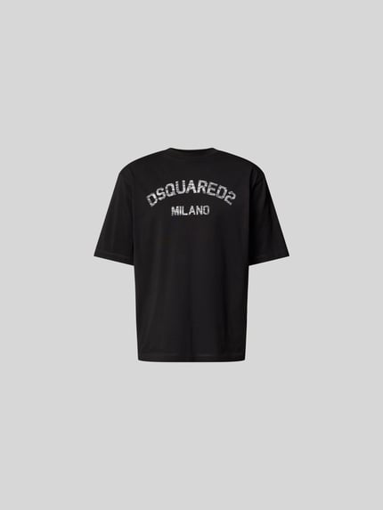 Dsquared2 Loose Fit T-Shirt mit Logo-Print BLACK 2