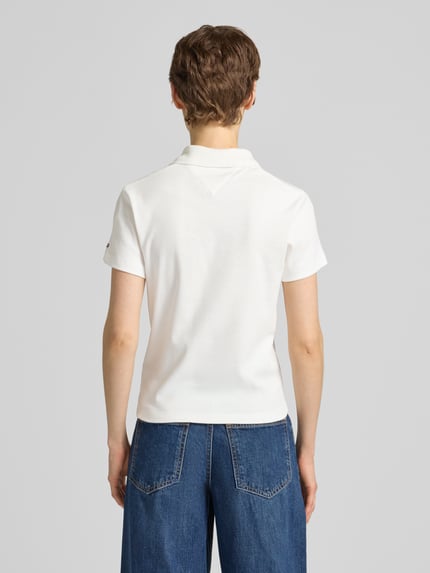 Tommy Hilfiger slim fit poloshirt van puur katoen Ecru - 5