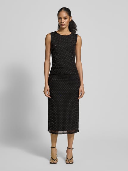 VILA Midikleid mit Rundhalsausschnitt Modell 'MINNA' Black 4