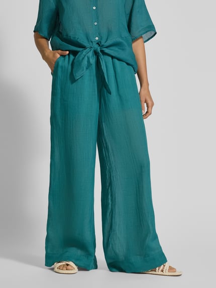 Christian Berg Woman Wide Leg Stoffhose mit elastischem Bund Smaragd 4