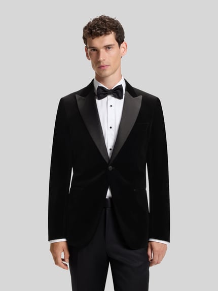 BOSS Slim Fit Sakko aus Seiden-Mix Modell 'Hutson' Black 4