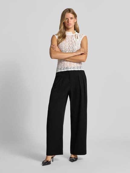 ONLY Wide Leg Hose mit Viskose-Anteil Modell 'PALINO' Black 1