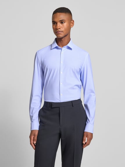 Jake*s Super Slim Fit Businesshemd mit Kentkragen Bleu 4
